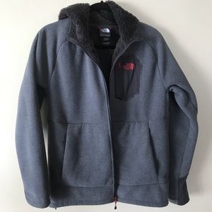 North Face Grey Fuzzy Sweater/Jacket